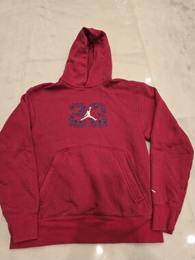 Jordan Red Pullover Hoodie with Jumpman Logo